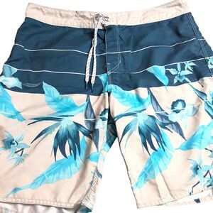 Billabong Size 36 Mens Board Shorts  Hibiscu Blue Gray Surf Swimsuit / Trunks